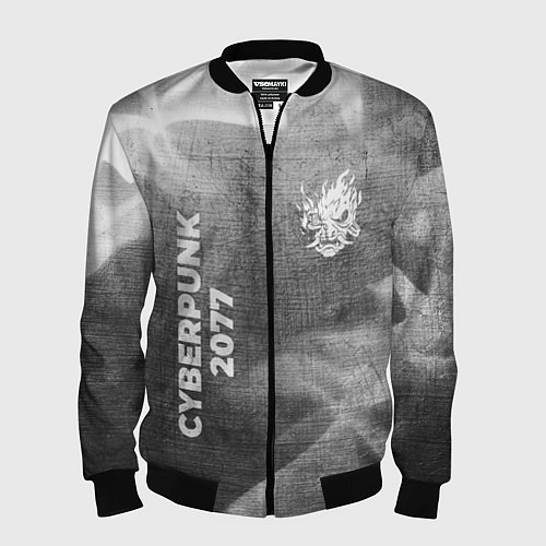 Мужской бомбер Cyberpunk 2077 - grey gradient вертикально / 3D-Черный – фото 1