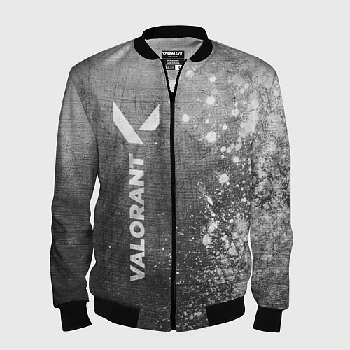Мужской бомбер Valorant - grey gradient по-вертикали / 3D-Черный – фото 1