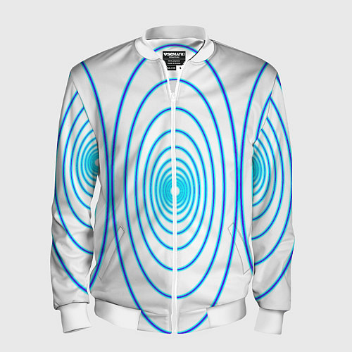 Мужской бомбер Овалы с свечением / 3D-Белый – фото 1