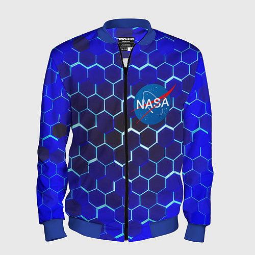 Мужской бомбер Nasa голубая броня / 3D-Синий – фото 1