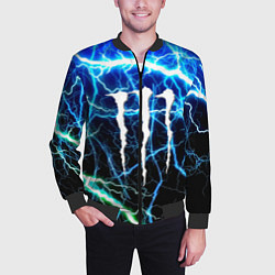 Бомбер мужской Monster energy electro, цвет: 3D-черный — фото 2