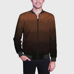 Бомбер мужской Чёрно-коричневый полосы от светлого к тёмному, цвет: 3D-черный — фото 2