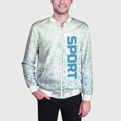 Бомбер мужской Sport бело-голубой, цвет: 3D-белый — фото 2