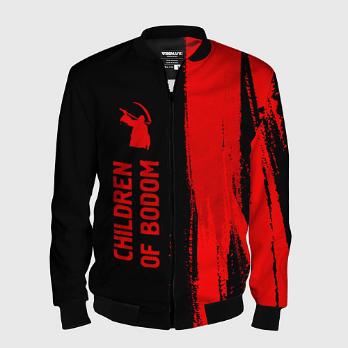 Мужской бомбер Children of Bodom - red gradient по-вертикали / 3D-Черный – фото 1