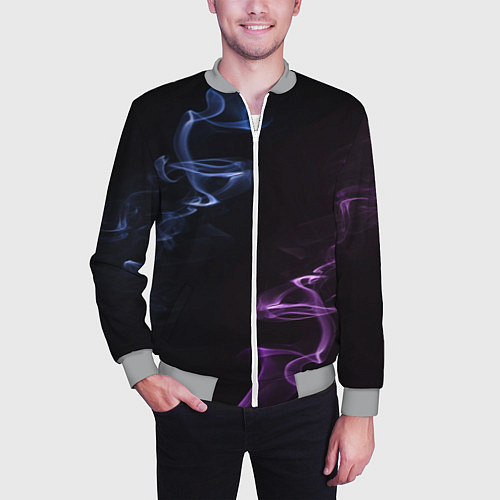 Мужской бомбер Color black blue pink / 3D-Меланж – фото 3