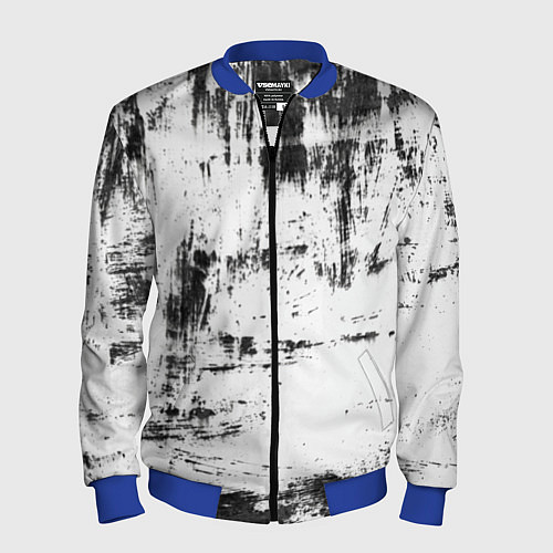 Мужской бомбер Color black and white / 3D-Синий – фото 1