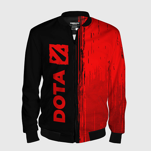 Мужской бомбер Dota - red gradient по-вертикали / 3D-Черный – фото 1