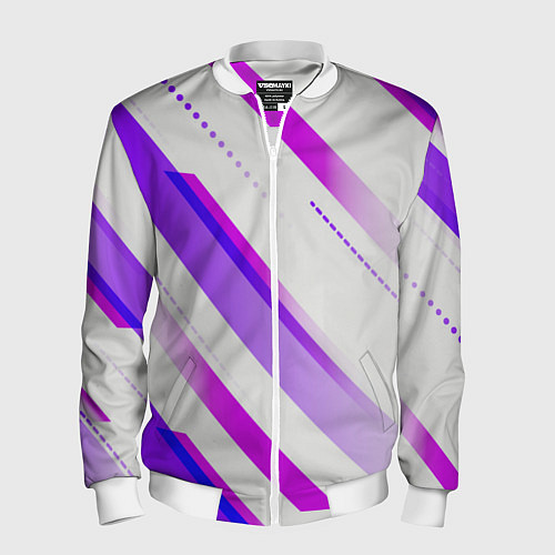 Мужской бомбер Color white pink / 3D-Белый – фото 1