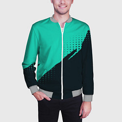 Бомбер мужской Color black light blue, цвет: 3D-меланж — фото 2