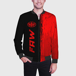 Бомбер мужской FAW - red gradient по-вертикали, цвет: 3D-черный — фото 2