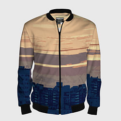 Мужской бомбер Городской пейзаж стилизованный