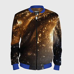 Бомбер мужской Блестящая текстура кофейного цвета, цвет: 3D-синий