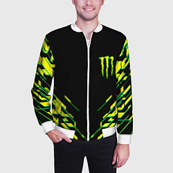 Бомбер мужской Monster energy кислотная геометрия, цвет: 3D-белый — фото 2