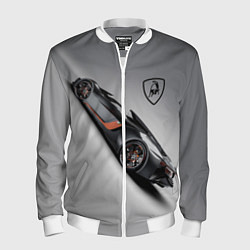 Бомбер мужской Lamborghini - racing car, цвет: 3D-белый