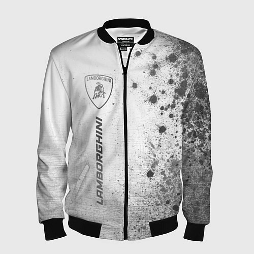 Мужской бомбер Lamborghini - white gradient по-вертикали / 3D-Черный – фото 1