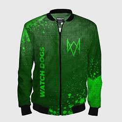 Мужской бомбер Watch Dogs - green gradient вертикально