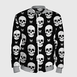 Бомбер мужской Черепной фон, цвет: 3D-меланж