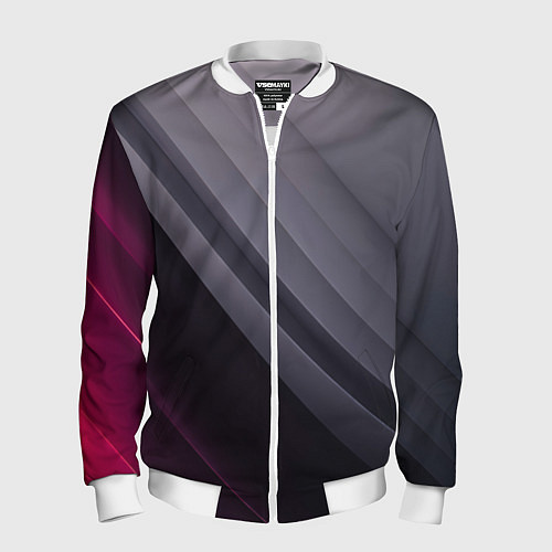 Мужской бомбер Color black grey / 3D-Белый – фото 1