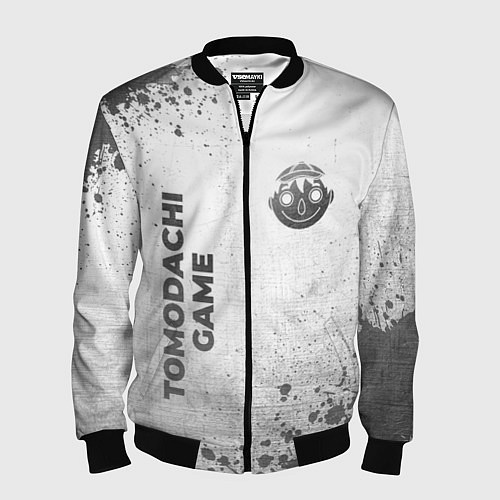Мужской бомбер Tomodachi Game - white gradient вертикально / 3D-Черный – фото 1