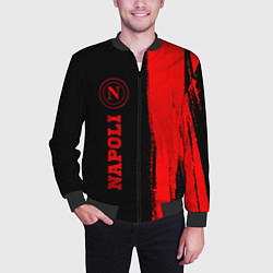 Бомбер мужской Napoli - red gradient по-вертикали, цвет: 3D-черный — фото 2