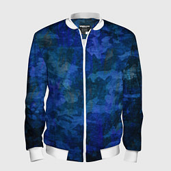 Бомбер мужской Абстракция - blue uniform camouflage, цвет: 3D-белый