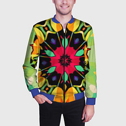 Бомбер мужской Салатовый калейдоскоп, цвет: 3D-синий — фото 2