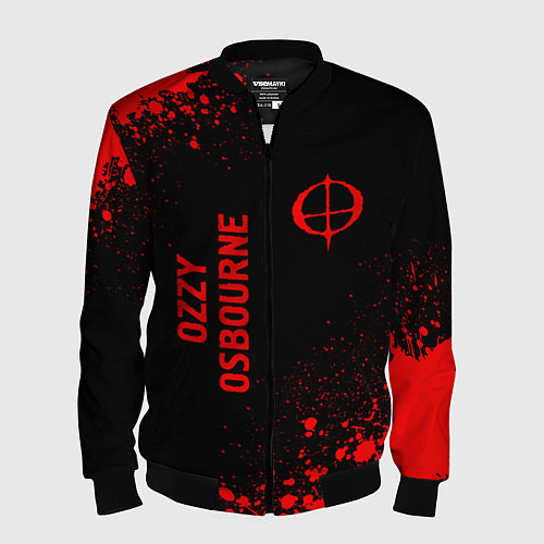 Мужской бомбер Ozzy Osbourne - red gradient вертикально / 3D-Черный – фото 1