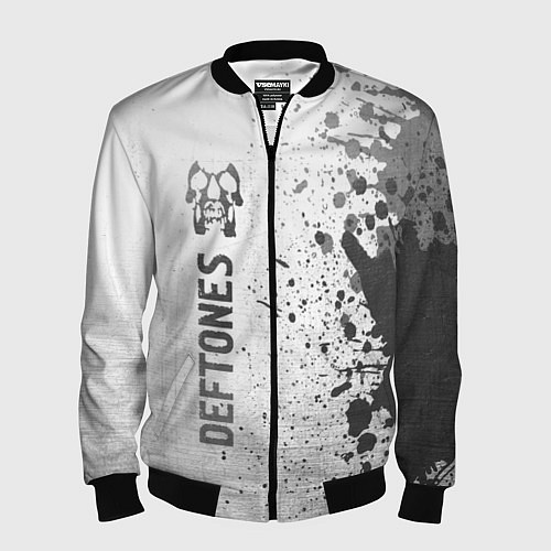 Мужской бомбер Deftones - white gradient по-вертикали / 3D-Черный – фото 1