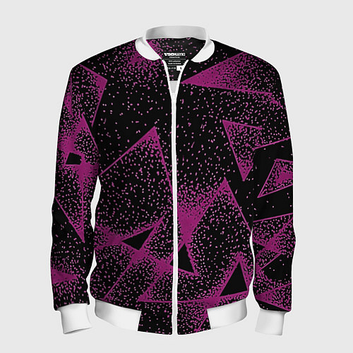 Мужской бомбер The triangle is pink / 3D-Белый – фото 1