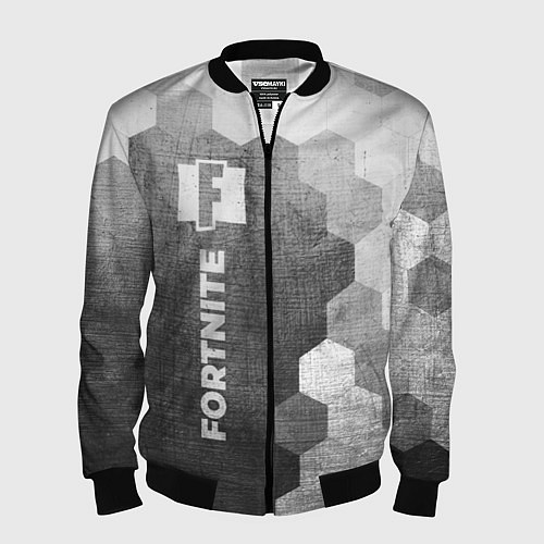 Мужской бомбер Fortnite - grey gradient по-вертикали / 3D-Черный – фото 1