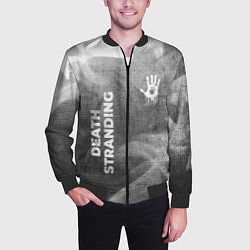 Бомбер мужской Death Stranding - grey gradient вертикально, цвет: 3D-черный — фото 2