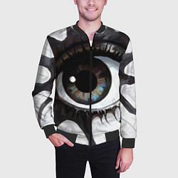 Бомбер мужской Глаз и щупальца - психоделика, цвет: 3D-черный — фото 2
