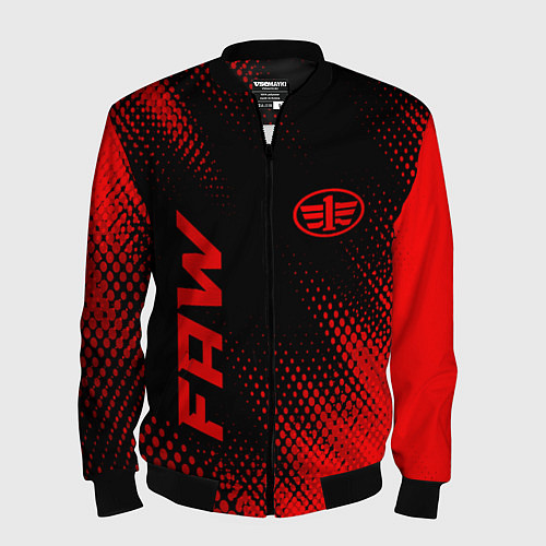 Мужской бомбер FAW - red gradient вертикально / 3D-Черный – фото 1