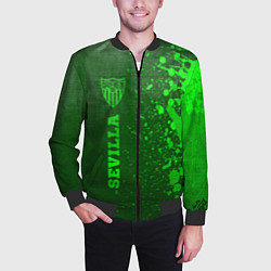 Бомбер мужской Sevilla - green gradient по-вертикали, цвет: 3D-черный — фото 2