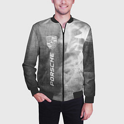 Бомбер мужской Porsche - grey gradient по-вертикали, цвет: 3D-черный — фото 2