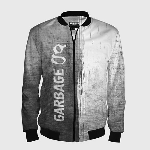 Мужской бомбер Garbage - grey gradient по-вертикали / 3D-Черный – фото 1