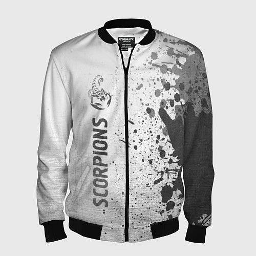 Мужской бомбер Scorpions - white gradient по-вертикали / 3D-Черный – фото 1