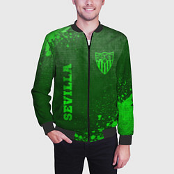 Бомбер мужской Sevilla - green gradient вертикально, цвет: 3D-черный — фото 2