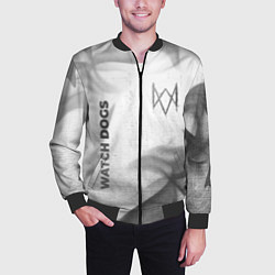Бомбер мужской Watch Dogs - white gradient вертикально, цвет: 3D-черный — фото 2