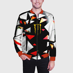 Бомбер мужской Monster energy геометрия, цвет: 3D-красный — фото 2