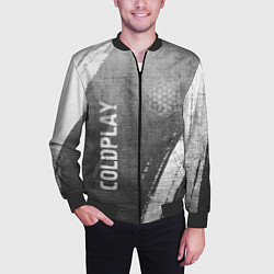 Бомбер мужской Coldplay - grey gradient вертикально, цвет: 3D-черный — фото 2