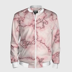 Мужской бомбер Розовая абстракция с мраморной текстурой и блеском