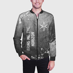 Бомбер мужской Bring Me the Horizon - grey gradient вертикально, цвет: 3D-черный — фото 2