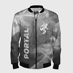Мужской бомбер Portal - grey gradient вертикально