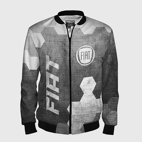 Мужской бомбер Fiat - grey gradient вертикально / 3D-Черный – фото 1