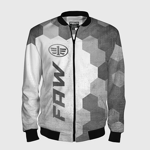 Мужской бомбер FAW - white gradient по-вертикали / 3D-Черный – фото 1