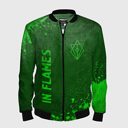 Мужской бомбер In Flames - green gradient вертикально