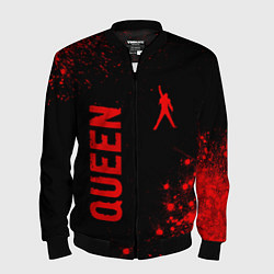 Бомбер мужской Queen - red gradient вертикально, цвет: 3D-черный