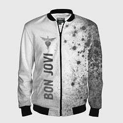 Мужской бомбер Bon Jovi - white gradient по-вертикали