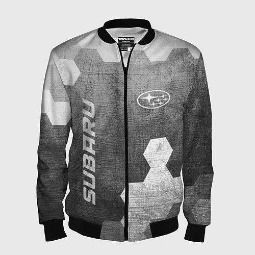 Мужской бомбер Subaru - grey gradient вертикально / 3D-Черный – фото 1
